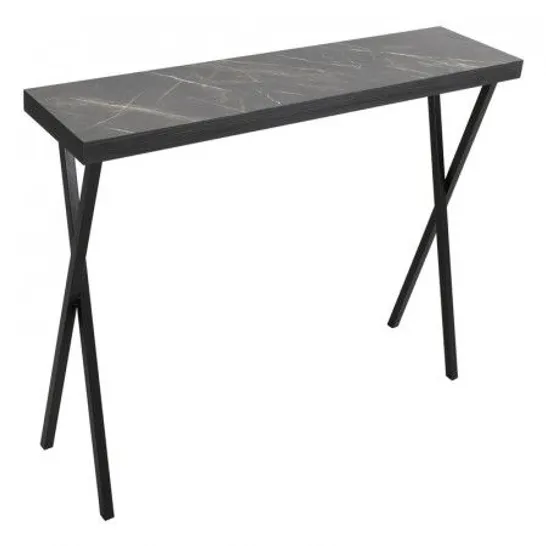 BOXED BRENDA CONSOLE TABLE (TABLE TOP) DARK MARBLE (1 BOX)