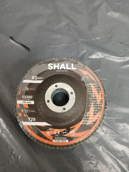 SEALED SHALL ZIRCONIA FLAP DISC 80 GRIT 7/8" 13300 MAX RPM