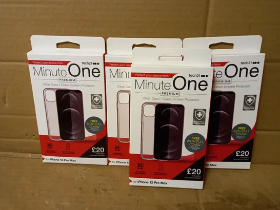 LOT OF 4 MINUTE ONE CLEAR CASES FOR IPHONE 12 PRO MAX