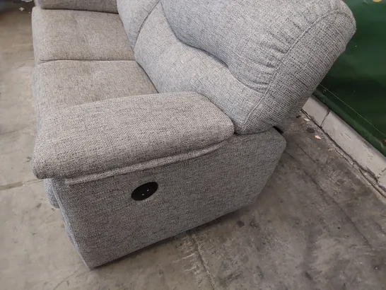 QUALITY BRITISH DESIGNER G PLAN STRATFORD POWER RECLINING TWO SEATER SOFA REED PEWTER FABRIC 