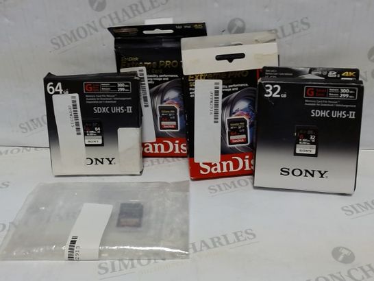 LOT OF 5 ASSORTED MEMORY CARDS