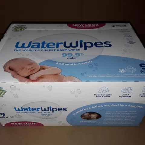 BOXED 9-PACK OF WATER WIPES - X60 PER PACK