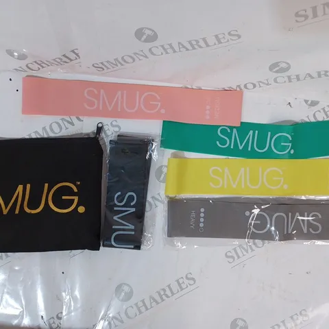 BOXED SMUG ACTIVE SET OF 5 EXERCISE LOOP BANDS WITH BAG