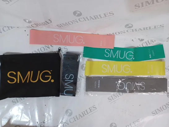 BOXED SMUG ACTIVE SET OF 5 EXERCISE LOOP BANDS WITH BAG