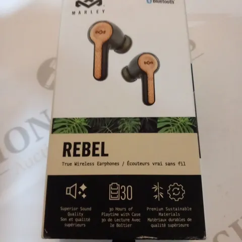 BOXED HOUSE OF MARLEY REBEL WIRELESS BLUETOOTH EARBUDS