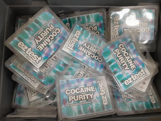 box of approx. 20 cocaine purity testing kits 