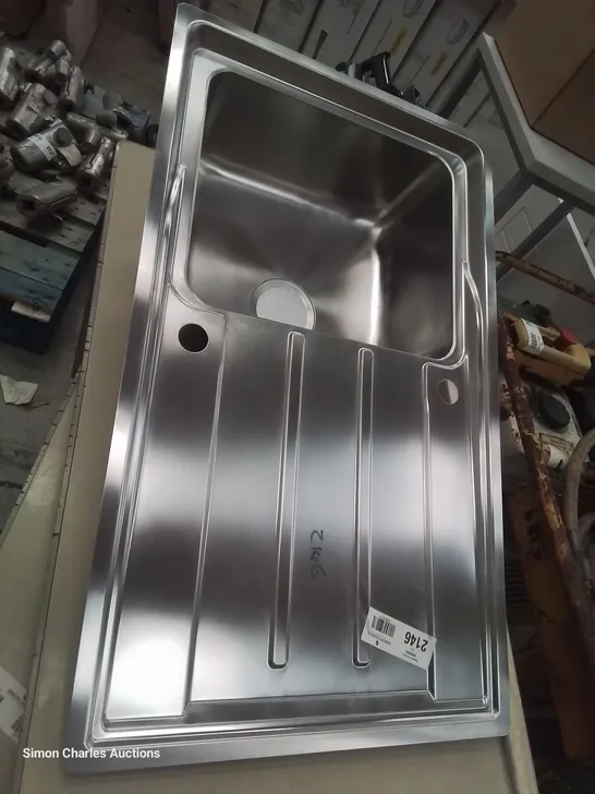 STAINLESS STEEL REVERSIBLE SINGLE BOWL SINK & DRAINER