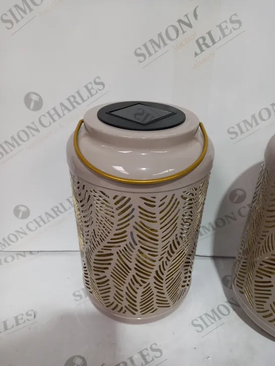 GARDEN REFLECTIONS SET OF 2 PATTERNED SOLAR LANTERNS