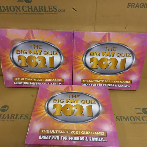 BOX OF 3 THE BIG FAT QUIZ 2021 BOARD GAMES 