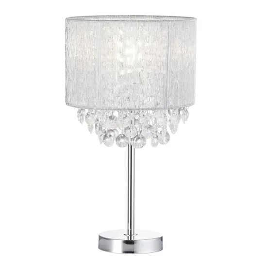 BOXED 43CM CHROME TABLE LAMP