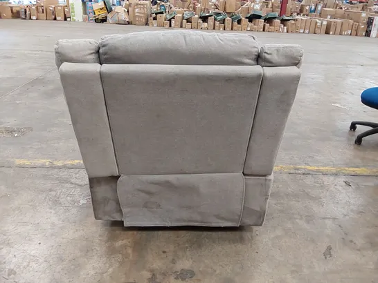 DESIGNER GREY FABRIC RECLINING ARMCHAIR 