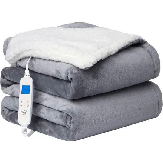 BOXED NEO 160W HEATHER THROW BLANKET - GREY // SIZE: 160 X 130cm