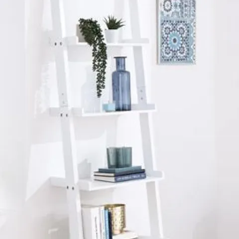 BOXED LADDER STYLE 5 TIER WALL RACK - WHITE 