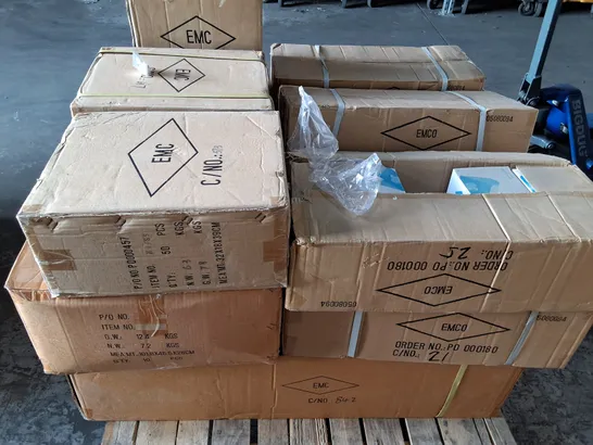 PALLET CONTAINING 12 MULTIPACK BOXES OF EMCOLIGHT LIGHTING ITEMS TO INCLUDE DOWNLIGHT, SPOT LIGHT AND FRAMES