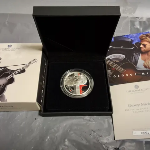 ROYAL MINT GEORGE MICHAEL 2024 UK 1OZ SILVER PROOF COLOUR COIN