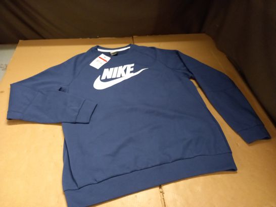 NIKE BLUE CREW NECK JUMPER - LG