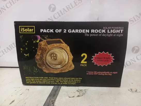 BOXED ISOLAR PACK OF 2 GARDENING ROCK LIGHTS 