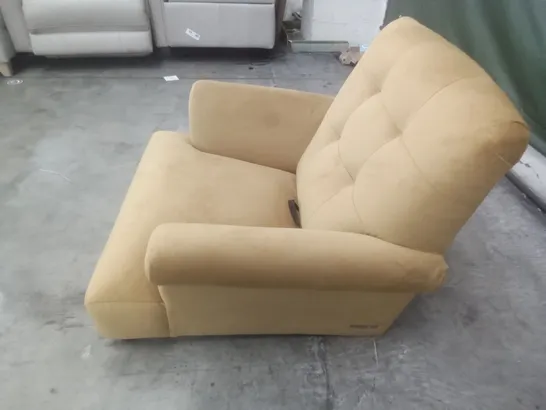 DESIGNER THE LOUNGE COMPANY MADE SMALL ARMCHAIR - YELLOW FABRIC