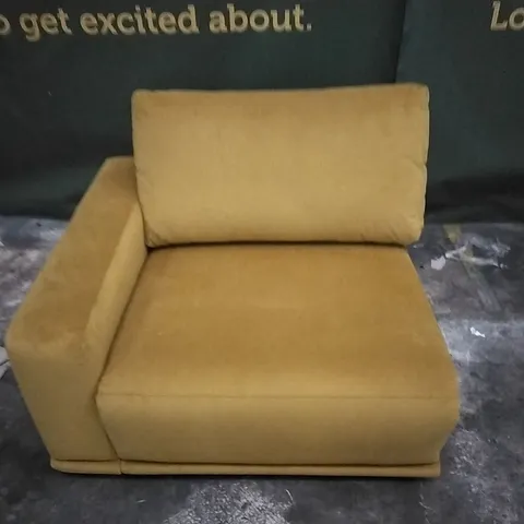 QUALITY BRITISH DESIGNED LOUNGE CO MUSTARD FABRIC POWER RECLINING SOFA SECTION