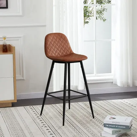 BOXED SET OF 2 MURRAY BAR STOOLS IN BROWN