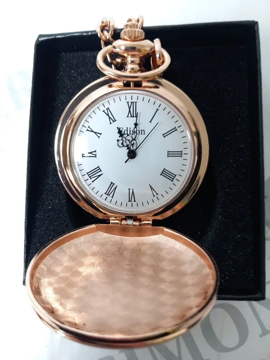 MENS EDISON POCKET WATCH WITH CHAIN – BRAND NEW IN BOX