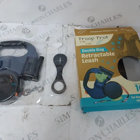 TROOP TROT DOUBLE DOG RETRACTABLE LEASH 10 FEET BOXED 