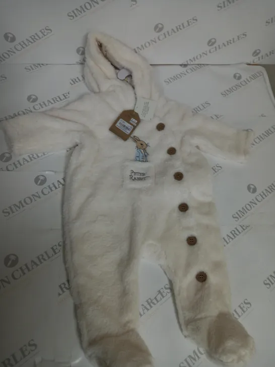 PETER RABBIT SHERPA EFFECT ALL IN 1 SNOWSUIT SIZE 3-6 MONTHS