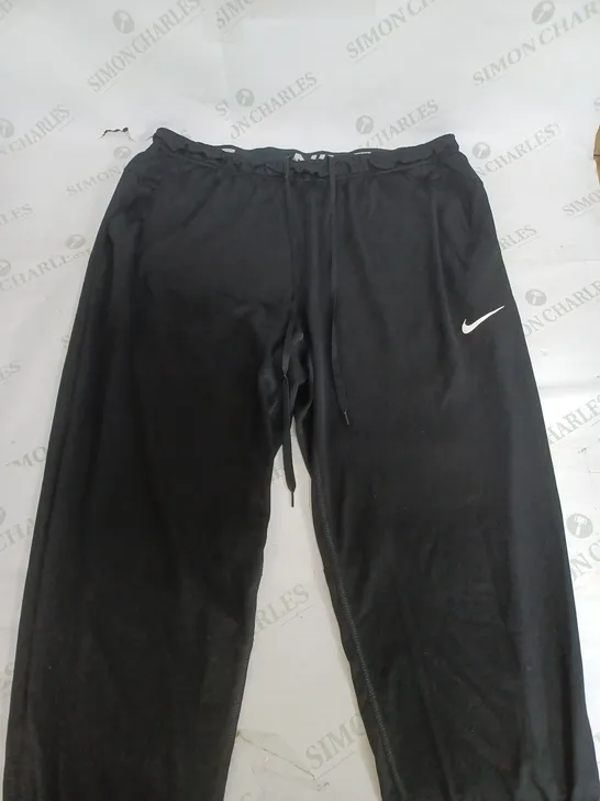 NIKE DRI FIT BLACK STRETCH TROUSERS - LARGE