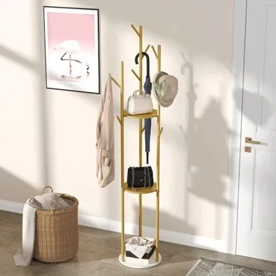 BOXED DOWNEND IRON FREESTANDING 9 HOOK COAT STAND 