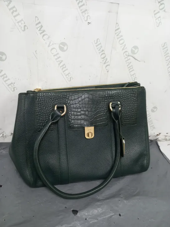 RUTH LANGSFORD FAUX LEATHER GREEN BAG 