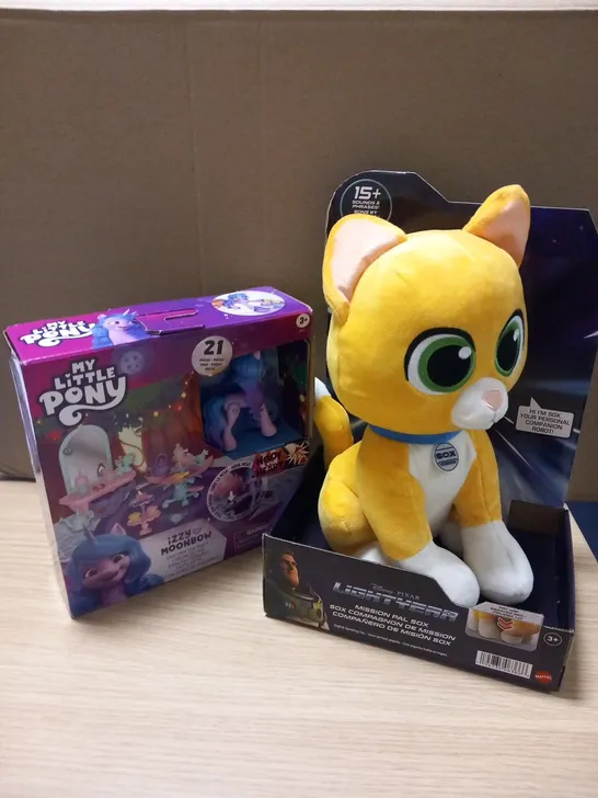 DISNEY PIXAR LIGHTYEAR SOX PLUSH AND MY LITTLE PONY IZZY MOONBOW