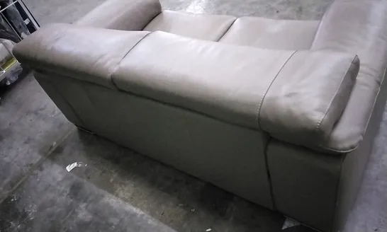 QUALITY ITALIAN DESIGNER MELO LOVESEAT MUD LEATHER