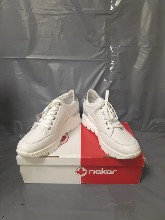 RIEKER WEDGE PLATFORM TRAINERS WHITE SIZE 7.5