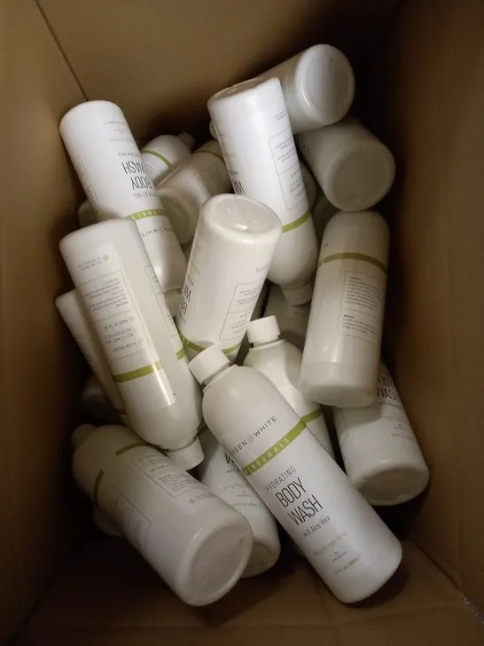 BOX OF APPROX 30 GREEN N WHITE HYDRATING BODY WASH - COLLECTION ONLY