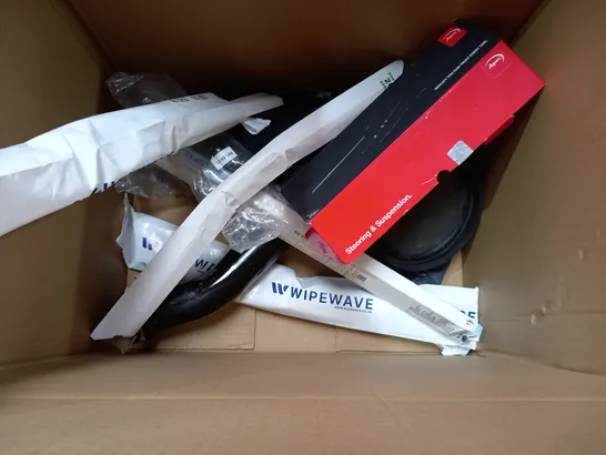 BOX OF APPROX 6 ASSORTED ITEMS TO INCLUDE - FIRST AID KIT - TEETOK OSCILLATION ANGLE 4 - UNBRANDED WINDOW WIPER ETC