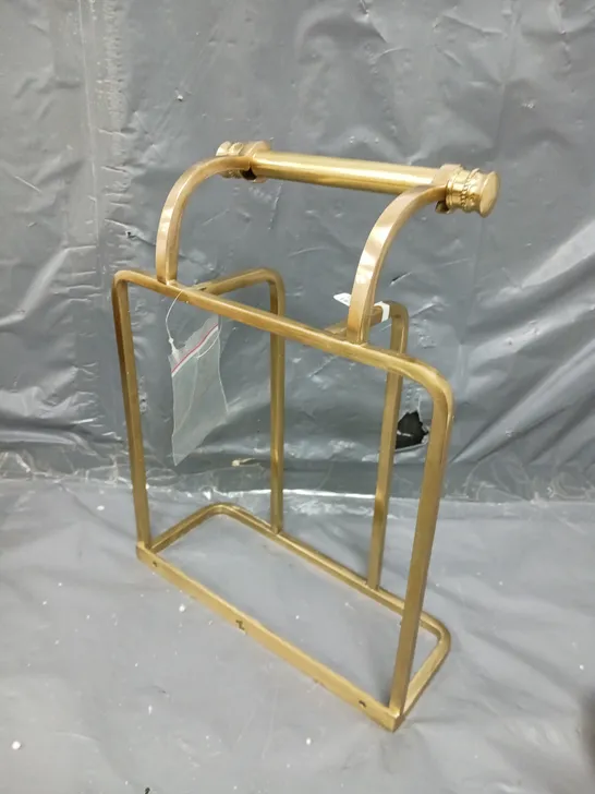 BALDWIN ANTIQUE GOLD MAGAZINE AND TOILET ROLL HOLDER