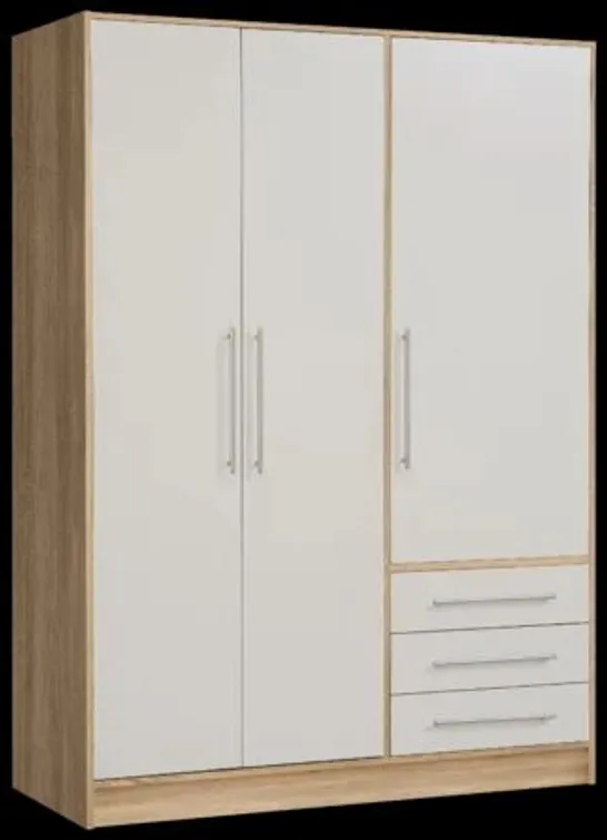 BOXED INGRAM WARDROBE - OAK/WHITE (4 BOXES)