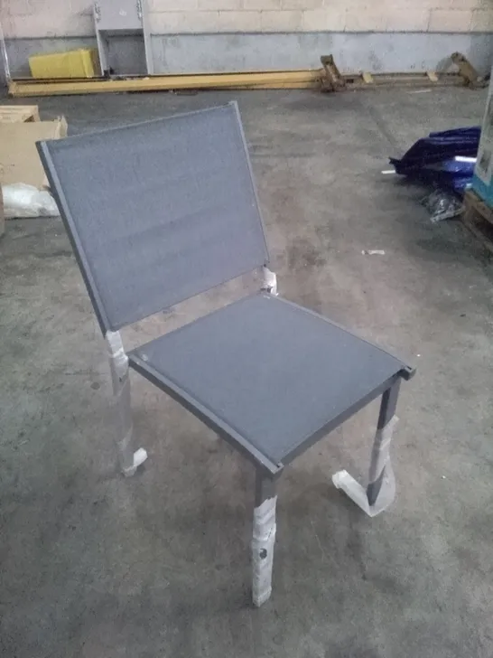 GREY METAL ARMLESS CHAIRS