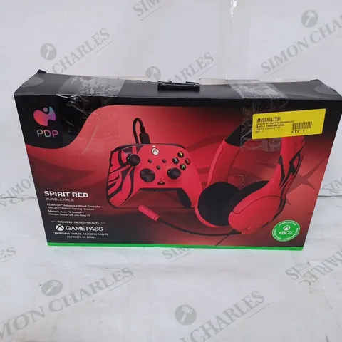 PDP XBOX SPIRIT RED BUNDLE PACK, INCLUDES WIRED GAMING CONTROLLER & HEADSET 