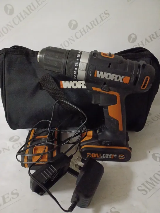 WORX WX370 WORX 18V(20V) CORDLESS IMPACT DRILL KIT POWERSHARE, HAMMER DRILL