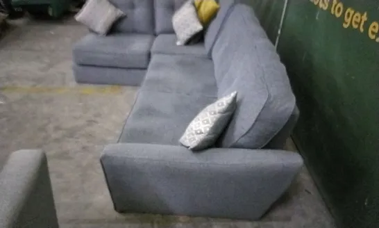 DESIGNER GREY FABRIC CORNER SOFA