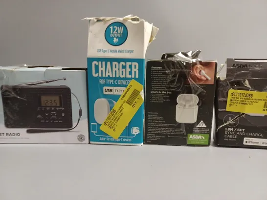 APPROXIMATELY 20 ASSORTED ELECTRICAL ITEMS TO INCLUDE RADIOS , MIXX 0X1 HEADPHONES, CHARGERS, ETC
