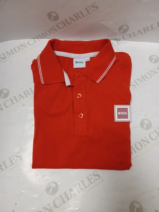 HUGO BOSS ORANGE POLO SHIRT - 12-XS