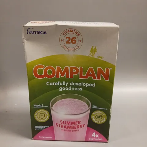 BOXED NUTRICIA COMPLAN FOOD SUPPLEMENT SACHETS - SUMMER STRAWBERRY 4 X 55G 