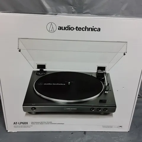 BOXED AUDIO TECHNICA AT-LP60X FULLY AUTOMATIC BELT DRIVE TURNTABLE