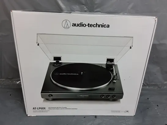 BOXED AUDIO TECHNICA AT-LP60X FULLY AUTOMATIC BELT DRIVE TURNTABLE