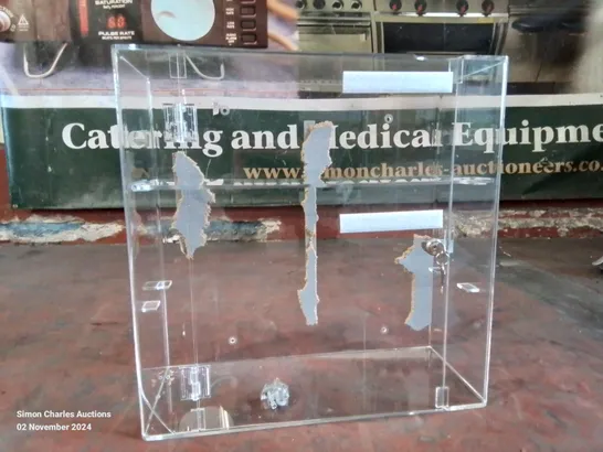 CLEAR LOCKABLE PERSPEX CABINET