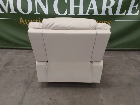 SORRENTO IVORY FAUX LEATHER MANUAL RECLINER ARMCHAIR 