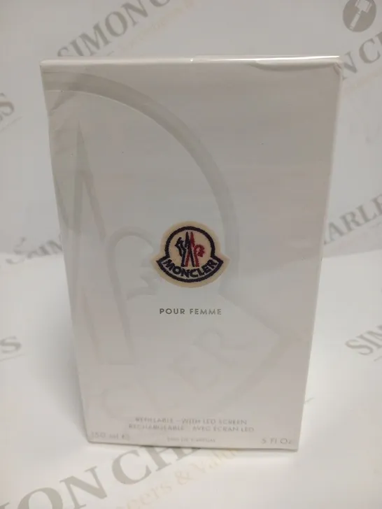 BOXED AND SEALED MONCLER POUR FEMME REFILLABLE WITH LED SCREEN EAU DE PARFUM 150ML