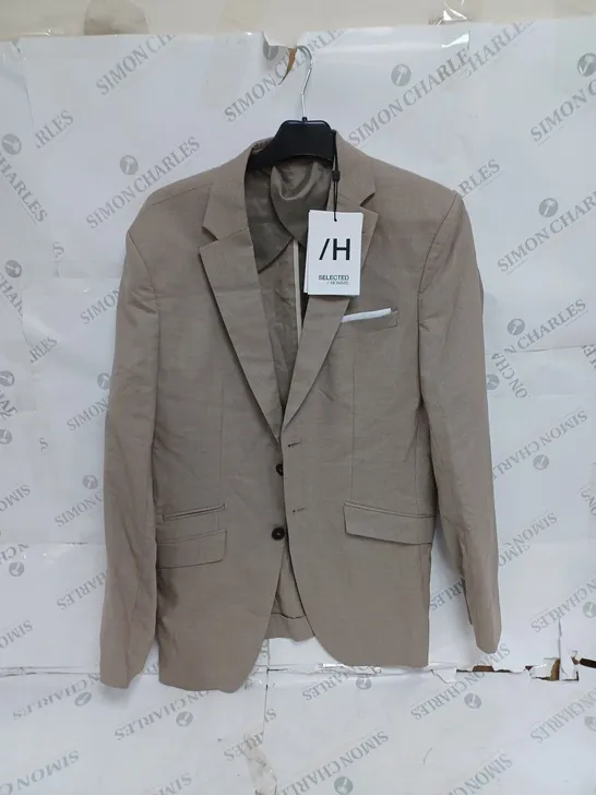 SELECTED HOMME SAND BUTTON DETAIL SUIT JACKET- UK 38 R